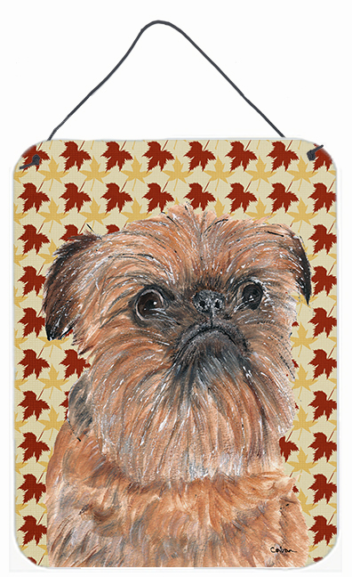 Brussels Griffon Fall Leaves Aluminium Metal Wall or Door Hanging Prints