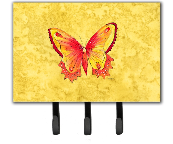 8857TH68 6 x 9 In. Butterfly on Yellow Leash or Key Holder