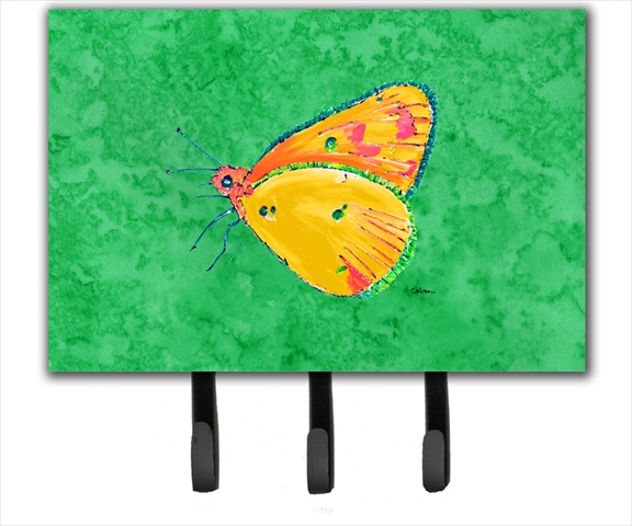 6 x 9 In. Butterfly Orange on Green Leash or Key Holder
