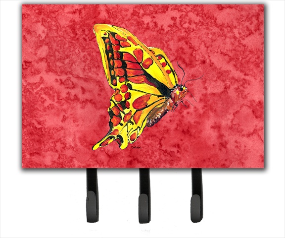 Butterfly on Red Leash or Key Holder
