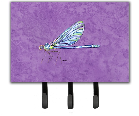 6 x 9 In. Dragonfly on Purple Leash or Key Holder