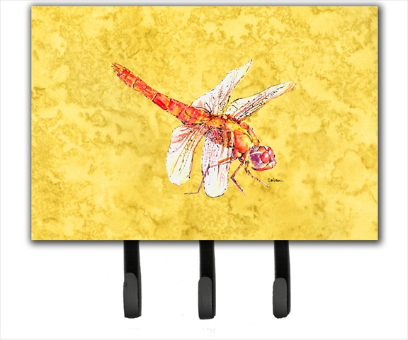 8866TH68 6 x 9 In. Dragonfly on Yellow Leash or Key Holder