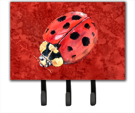 Lady Bug on Deep Red Leash or Key Holder