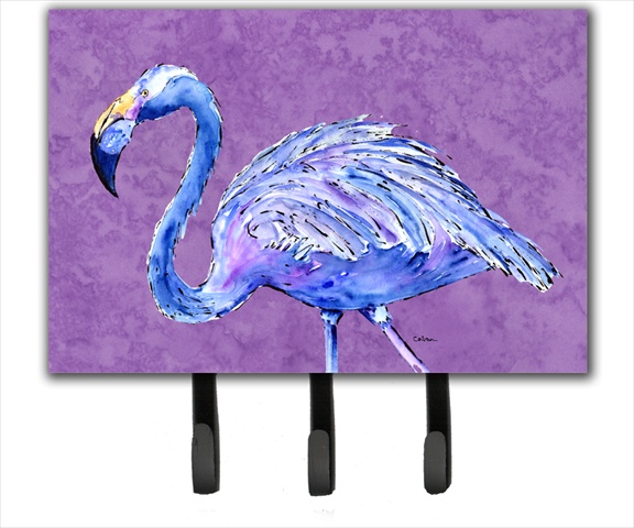6 x 9 In. Flamingo on Purple Leash or Key Holder