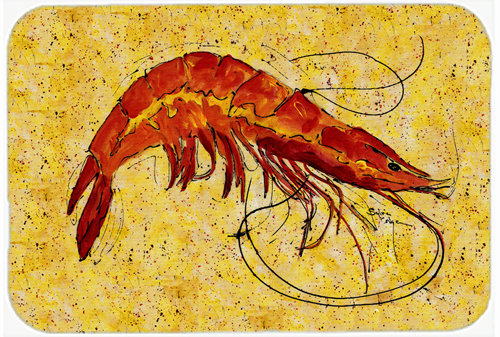 Picture of Carolines Treasures 8126LCB 15 X 12 In. Cooked Shrimp on Yellow speckle Glass Cutting Board