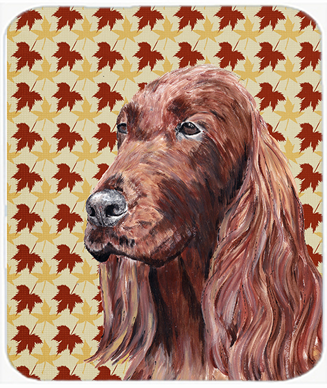 7.75 x 9.25 In. Irish Setter Fall Leaves Mouse Pad, Hot Pad or Trivet