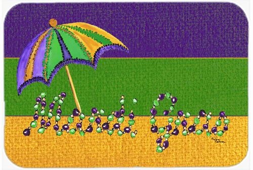 Picture of Carolines Treasures 8381LCB 15 X 12 In. Mardi Gras Beads with Umbrella Glass Cutting Board