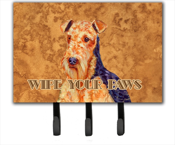LH9453TH68 6 x 9 In. Airedale Wipe your Paws Leash or Key Holder