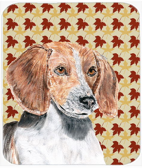 7.75 x 9.25 in. English Foxhound Fall Leaves Mouse Pad, Hot Pad or Trivet