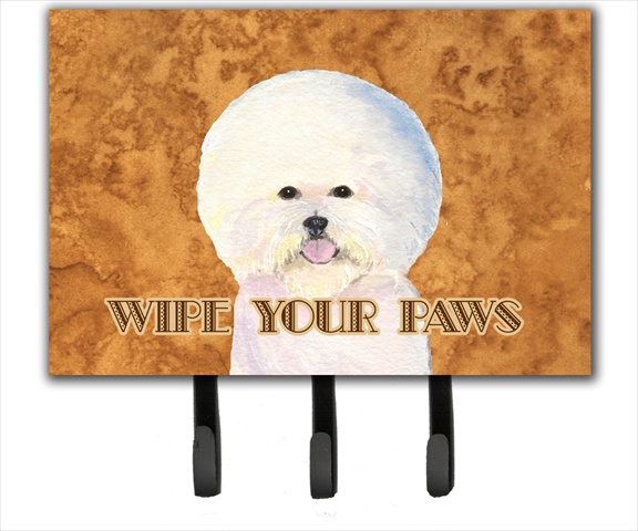 6 x 9 in. Bichon Frise Wipe Your Paws Leash or Key Holder