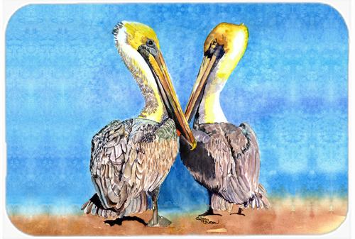 Picture of Carolines Treasures 8539LCB 15 x 12 in. Two Pelicans with Blue sky Glass Cutting Board