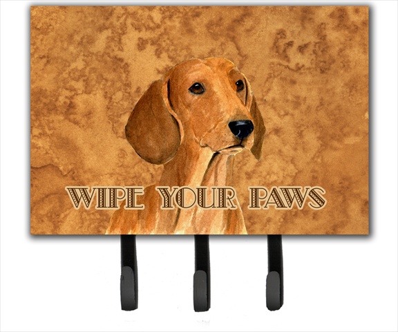 SS4895TH68 6 x 9 in. Red Dachshund Wipe Your Paws Leash or Key Holder