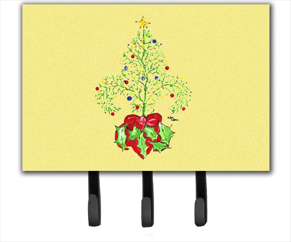 8501TH68 6 x 9 in. Christmas Tree Fleur De Lis Leash or Key Holder