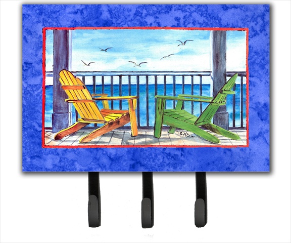 8767TH68 6 x 9 in. Adirondack Chairs Blue Leash or Key Holder