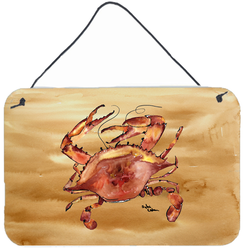 Cooked Crab Sandy Beach Aluminium Metal Wall or Door Hanging Print