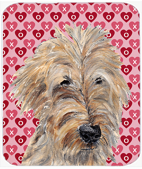 15 x 12 in. Goldendoodle Valentines Love Glass Cutting Board, Large