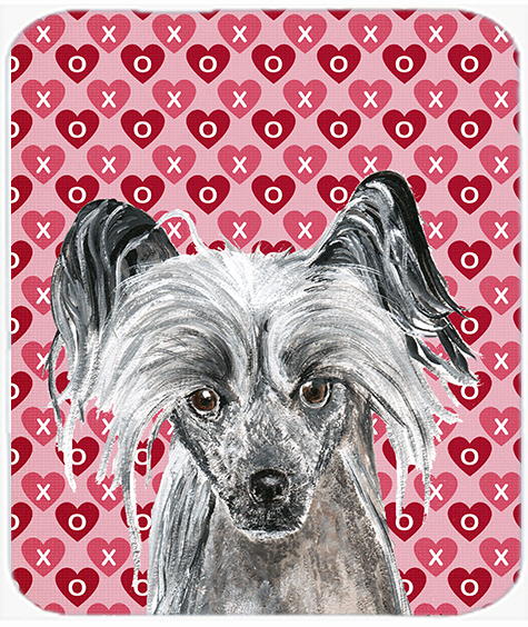 Chinese Crested Valentines Love Glass Cutting Board - Large