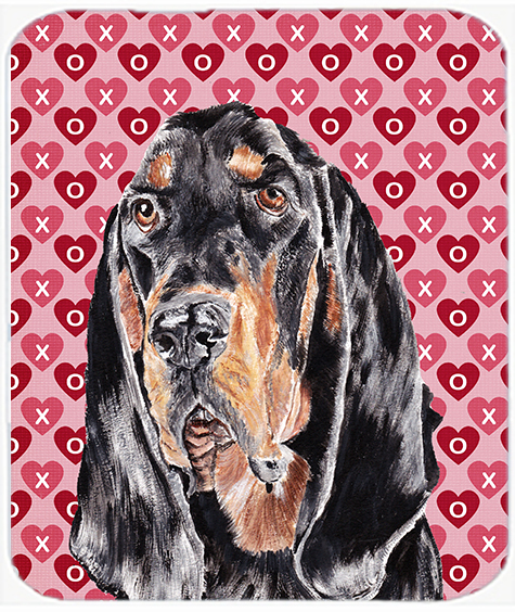 7.75 x 9.25 in. Coonhound Valentines Love Mouse Pad, Hot Pad or Trivet
