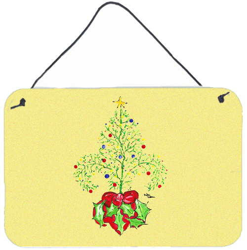 Christmas Tree Fleur De Lis Aluminium Metal Wall or Door Hanging Print