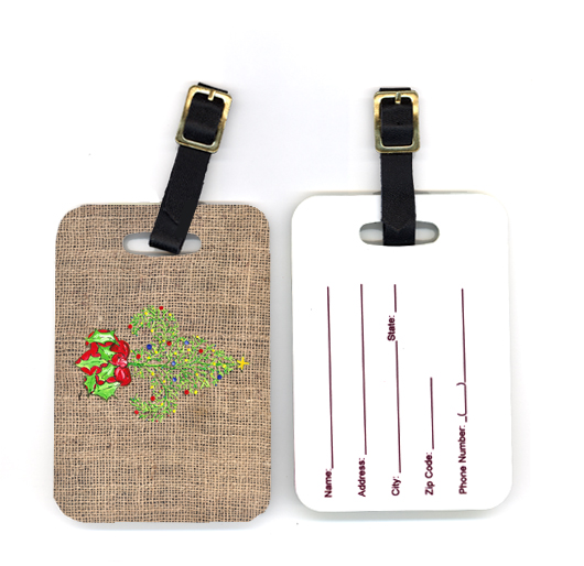 Pair of Christmas Tree Fleur De Lis Luggage Tag