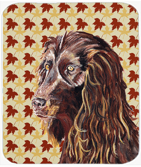 Boykin Spaniel Fall Leaves Glass Cutting Board - Large