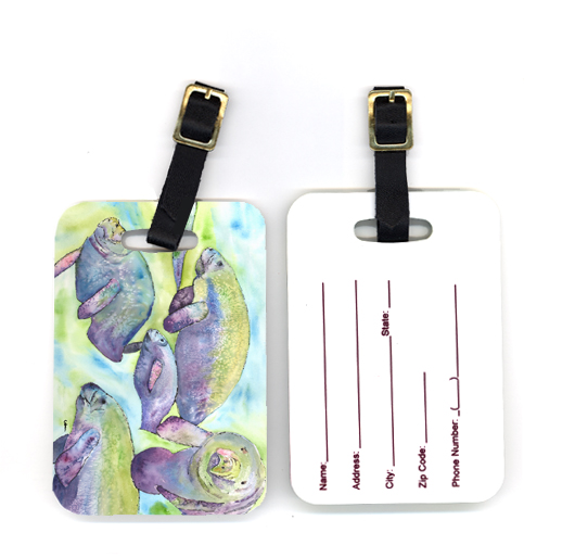 Pair of Manatee Luggage Tag