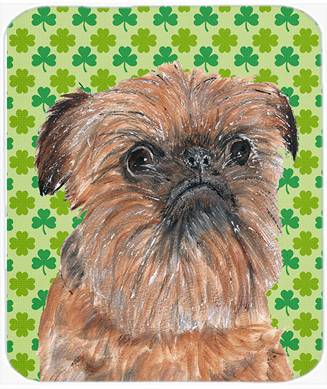 Brussels Griffon St Patricks Irish Glass Cutting Board - Large