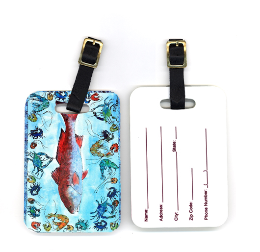 Pair of Red Fish Luggage Tag