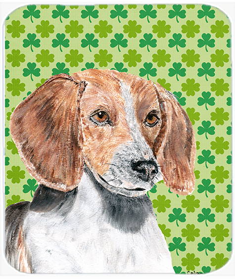 English Foxhound St Patricks Irish Glass Cutting Board - Large