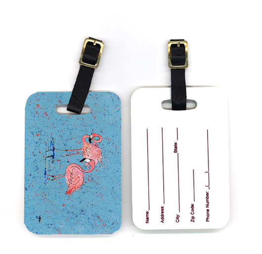 Pair of Flamingo Luggage Tag