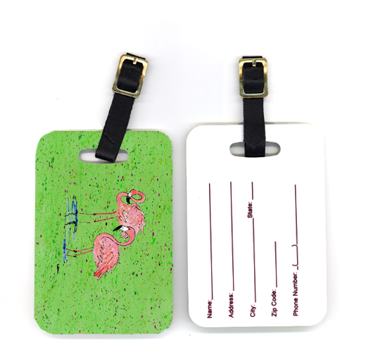 Pair of Flamingo Luggage Tag