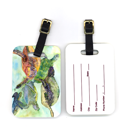 4 x 2.75 in. Pair of Turtle Luggage Tag
