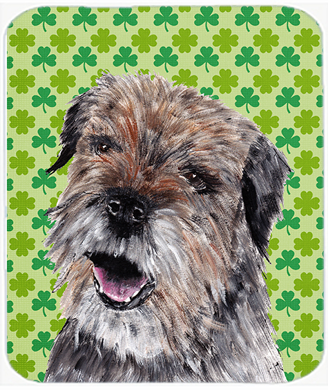 7.75 x 9.25 in. Border Terrier St Patricks Irish Mouse Pad, Hot Pad or Trivet