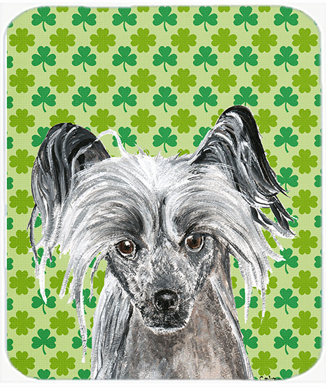 7.75 x 9.25 in. Chinese Crested St Patricks Irish Mouse Pad, Hot Pad or Trivet