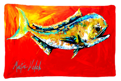20.5 x 30 in. Danny Dolphin Fish Moisture Wicking Fabric Standard Pillow Case