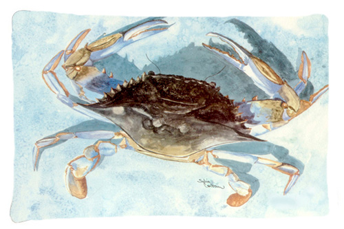 Picture of Carolines Treasures 8011PILLOWCASE 20.5 x 30 in. Blue Crab Moisture Wicking Fabric Standard Pillow Case