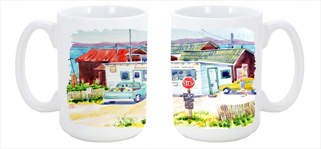 Picture of Carolines Treasures 6054CM15 Seafood Shack for fresh shrimp Dishwasher Safe Microwavable Ceramic Coffee Mug