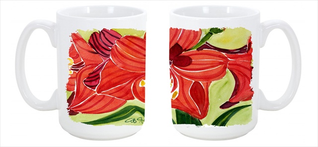 Picture of Carolines Treasures 6055CM15 Flower Amaryllis Dishwasher Safe Microwavable Ceramic Coffee Mug