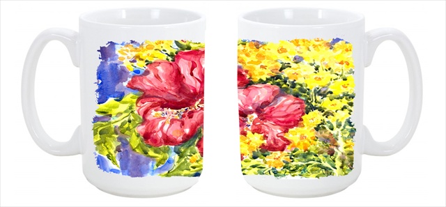 Picture of Carolines Treasures 6056CM15 Flower Hibiscus Dishwasher Safe Microwavable Ceramic Coffee Mug