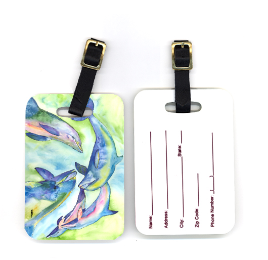 Pair of Dolphin Luggage Tag