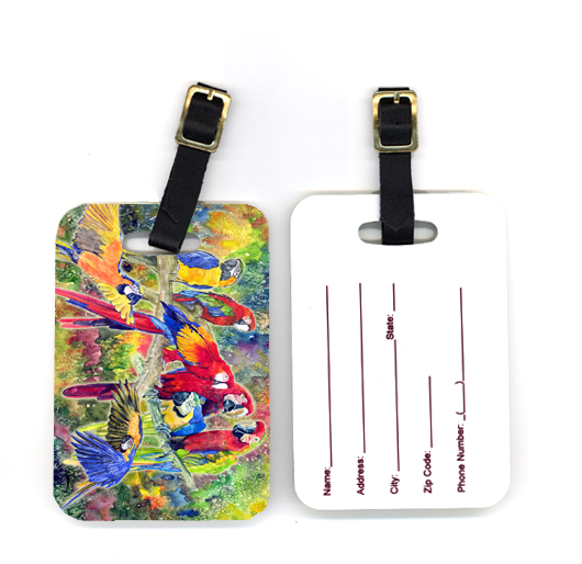 Pair of Parrot Luggage Tag