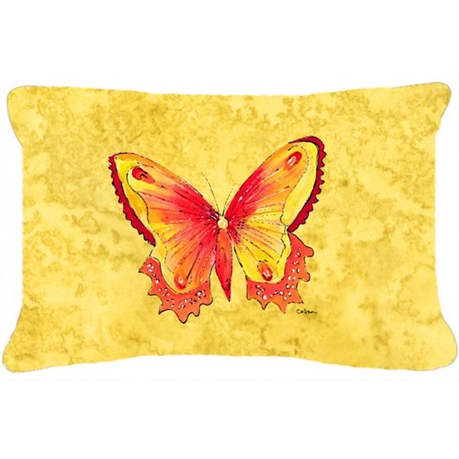 12 x 16 In. Butterfly on Yellow Indoor & Outdoor Fabric Decorative Pillow - Picture 1 of 1