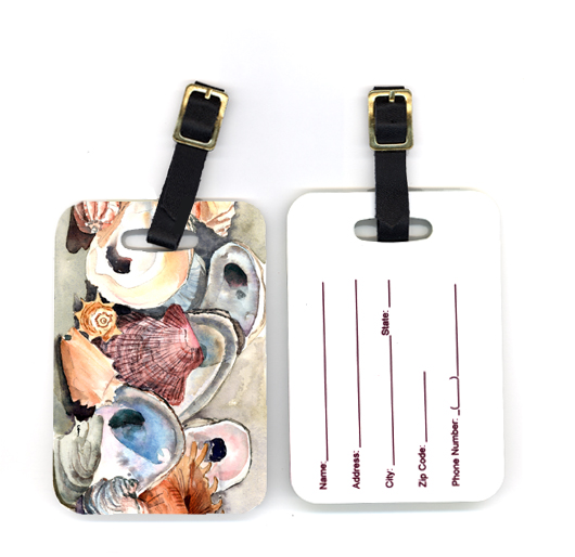 4 x 2.75 in. Pair of Sea Shells Luggage Tag