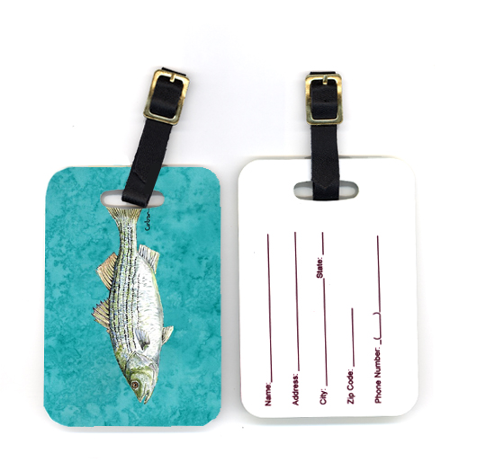 Pair of Striped Bass Fish Luggage Tag