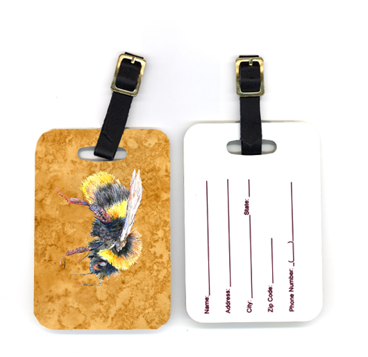Pair of Bee on Gold Luggage Tag