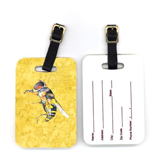 Pair of Bee on Yellow Luggage Tag