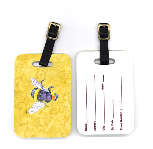 Pair of Bee on Yellow Luggage Tag