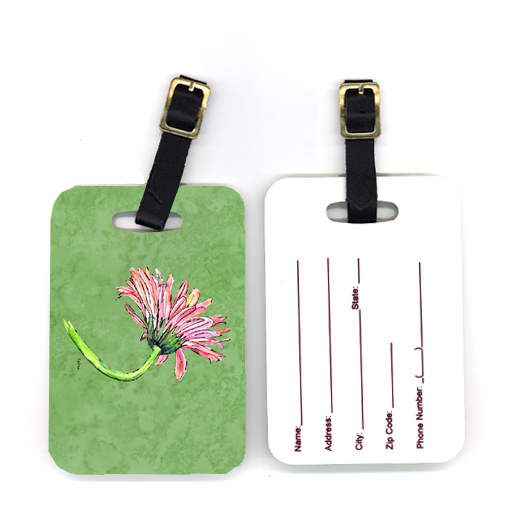 Pair of Gerber Daisy Pink Luggage Tag