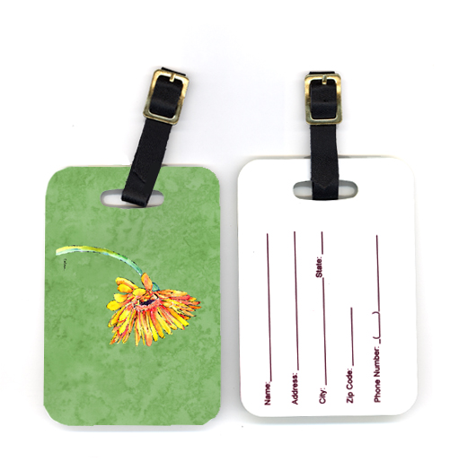 Pair of Gerber Daisy Orange Luggage Tag