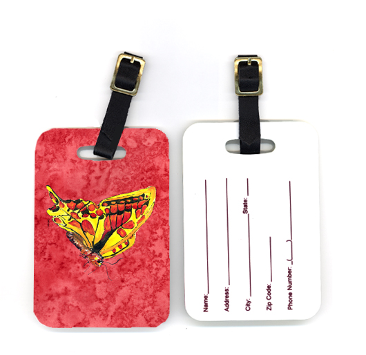 8862BT 4 x 2.75 in. Pair of Butterfly on Red Luggage Tag
